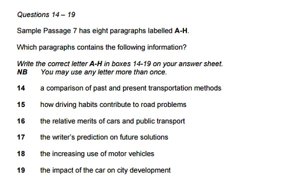 IELTS Reading - Dạng c&acirc;u hỏi Matching information