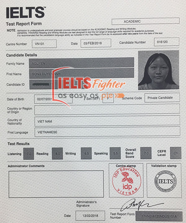 Bảng điểm duyên anh