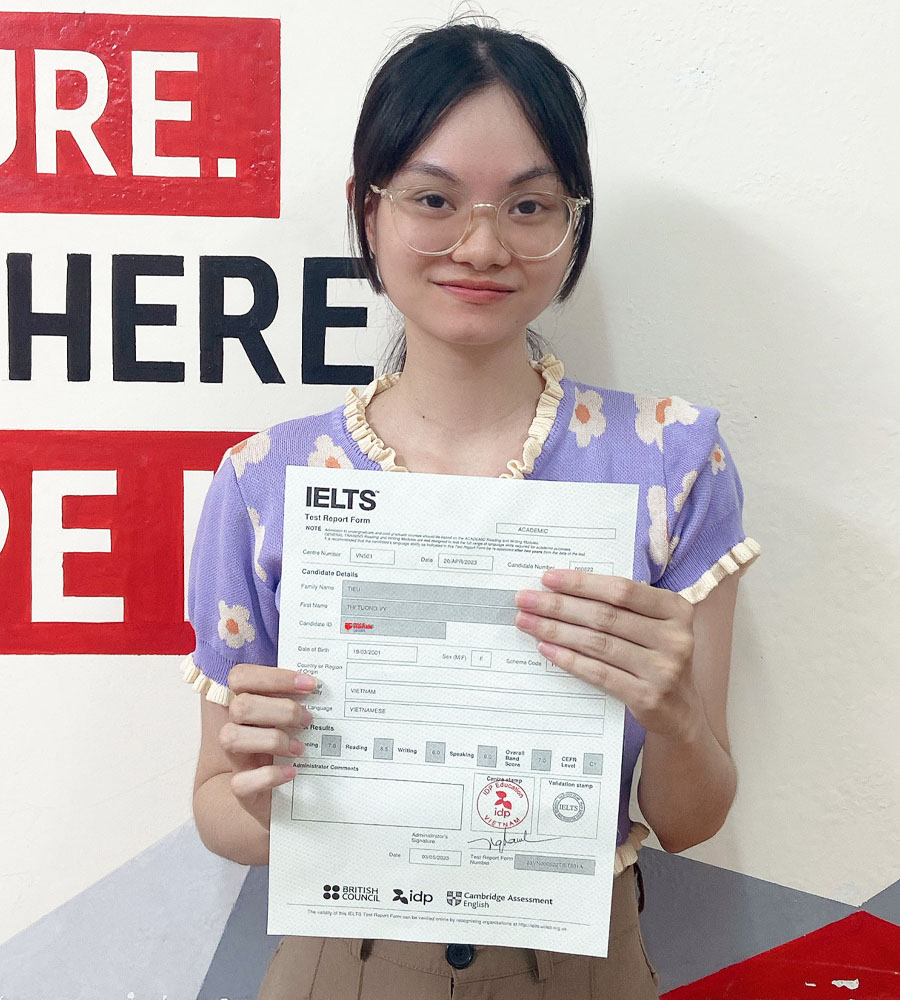 tường vy 7.0 IELTS