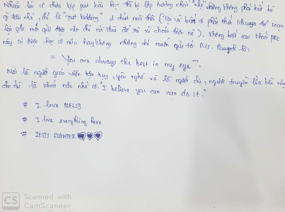 Chúng ta cùng nhau chinh phục 8.0 IELTS nhé Pre629 ơi! - ielts fighter