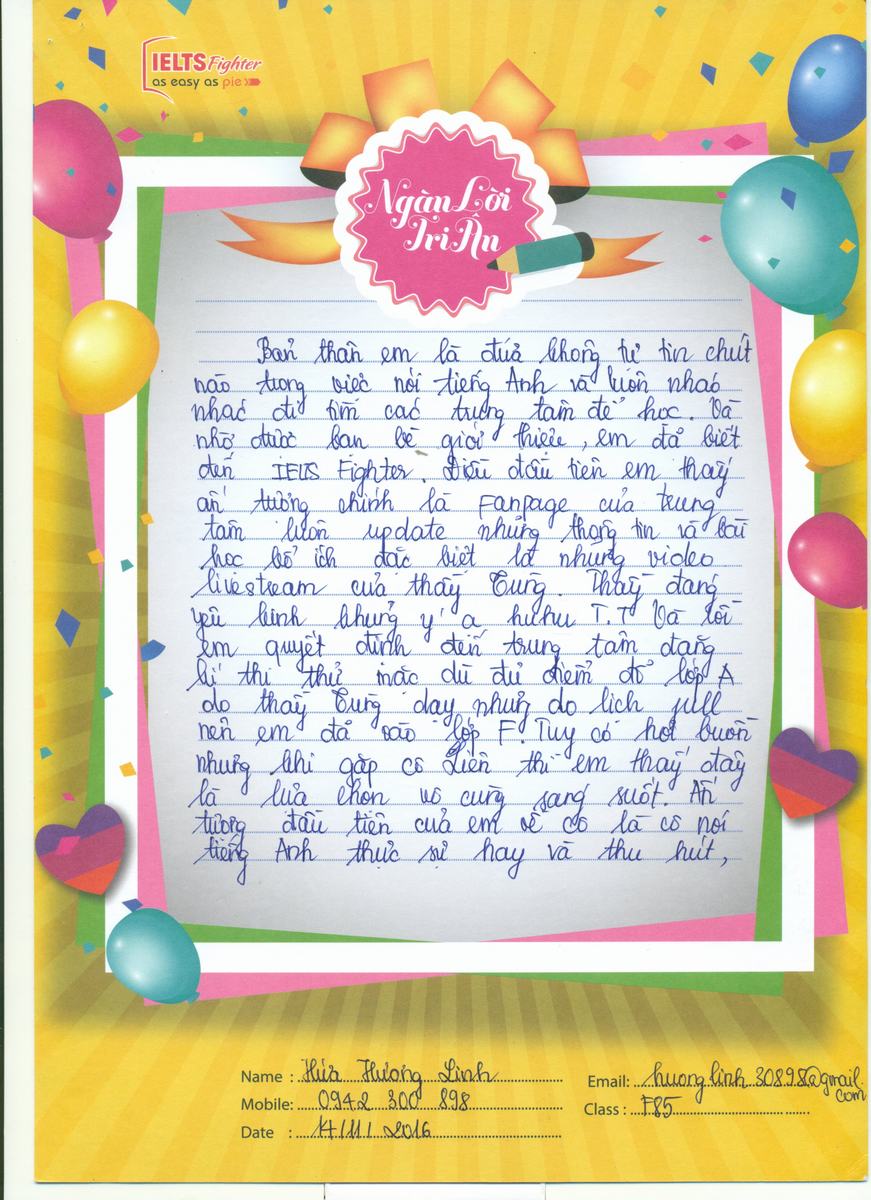 MS54 - Bài dự thi của bạn Hứa Hương Linh - Học viên lớp F85