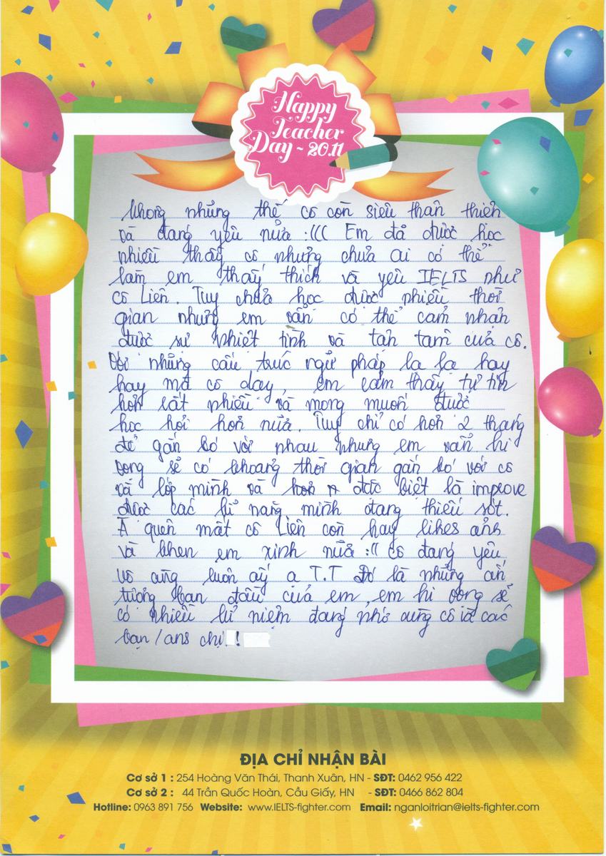 MS54 - Bài dự thi của bạn Hứa Hương Linh - Học viên lớp F85