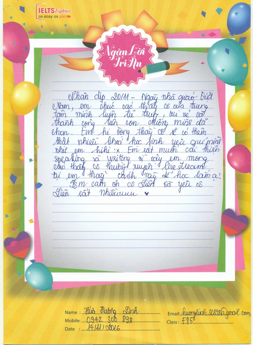 MS54 - Bài dự thi của bạn Hứa Hương Linh - Học viên lớp F85