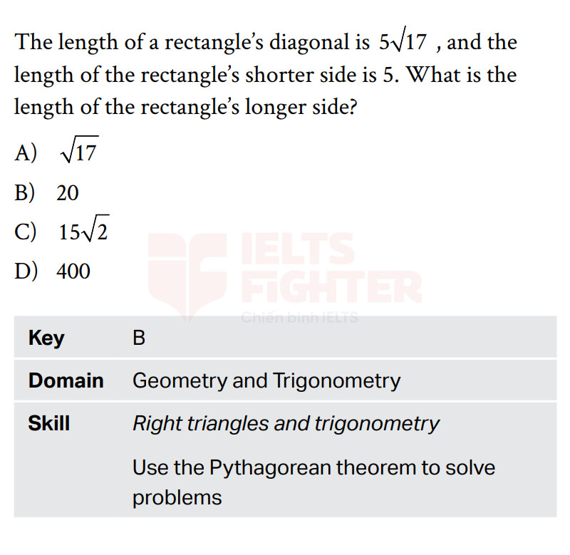 Cấu tr&uacute;c đề thi SAT Math Geometry and Trigonometry 2