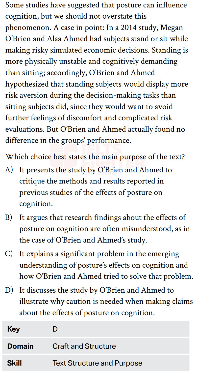 Cấu tr&uacute;c đề thi SAT Craft and Structure 3