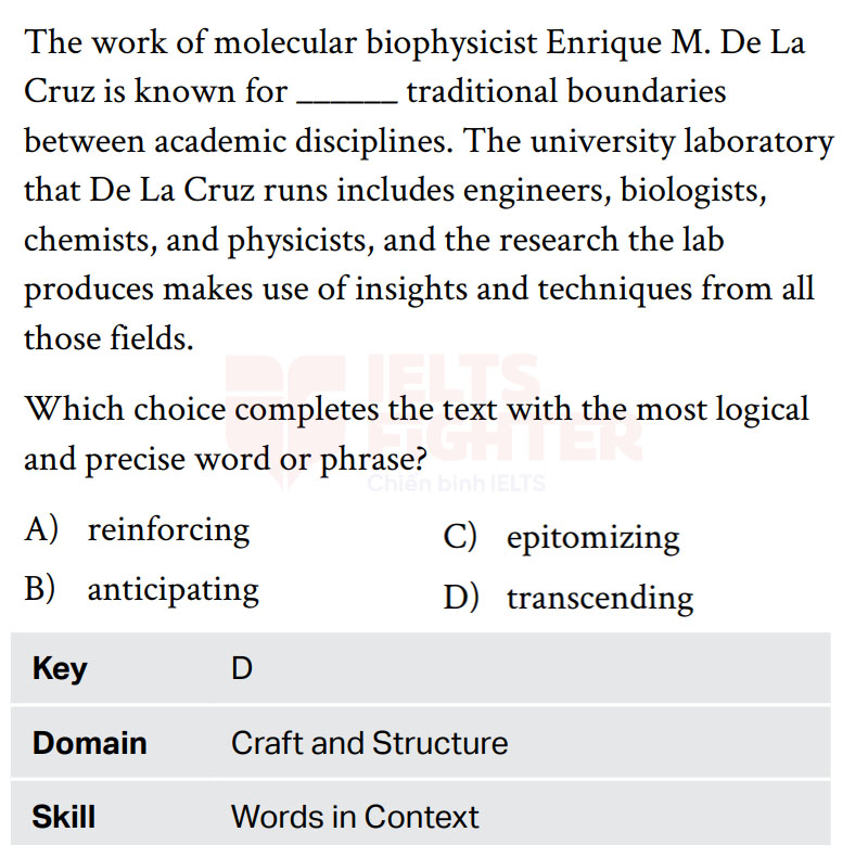 Cấu tr&uacute;c đề thi SAT Craft and Structure 2