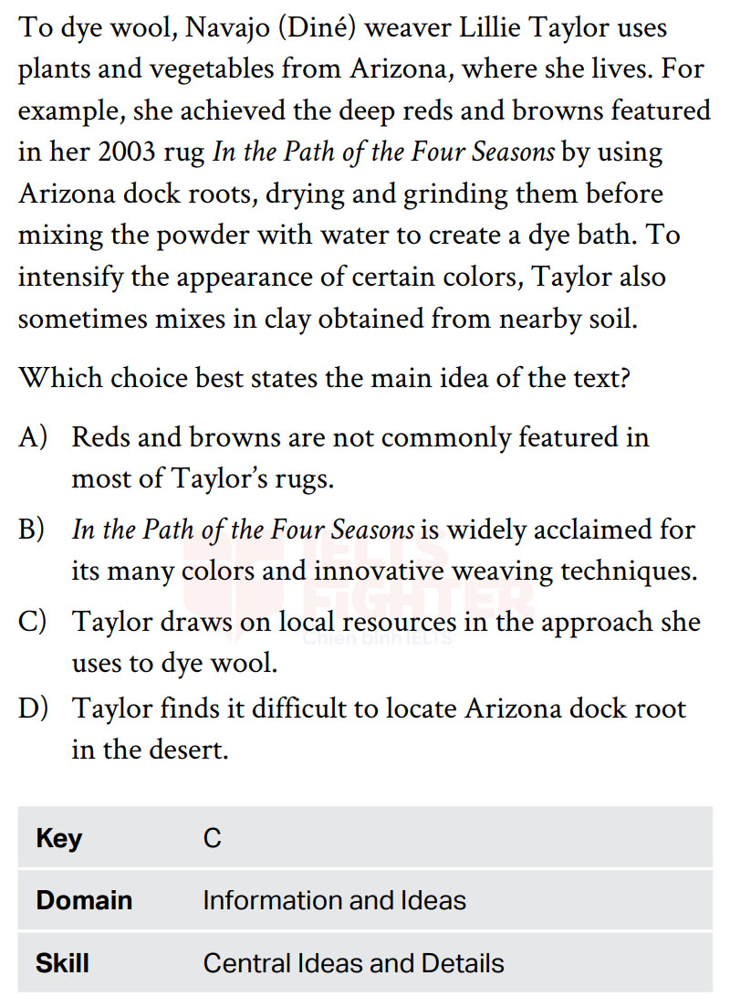 Cấu tr&uacute;c đề thi SAT Information and Ideas 1