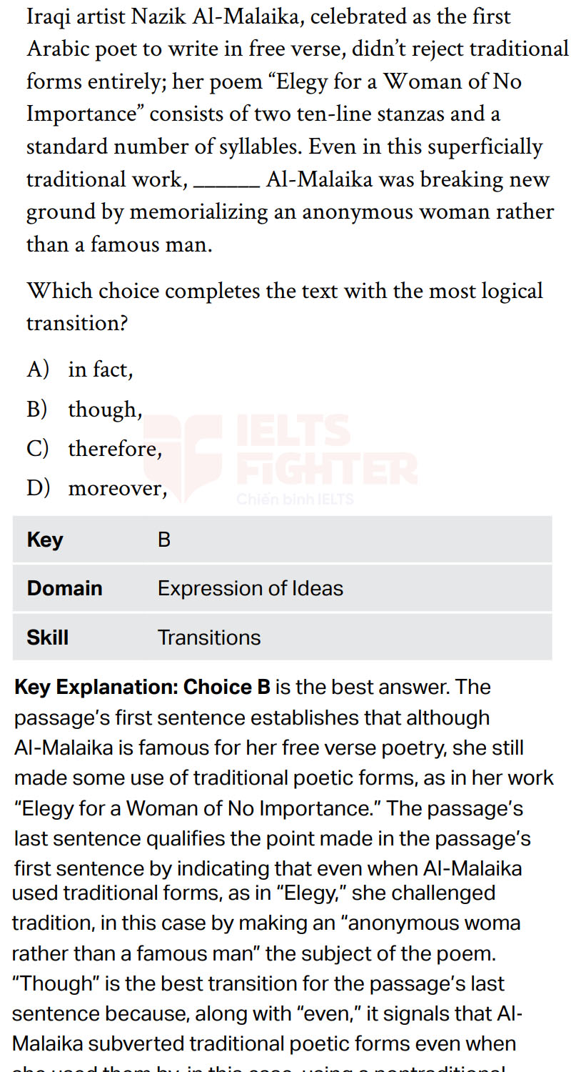 Cấu tr&uacute;c đề thi SAT Expression of Ideas 2