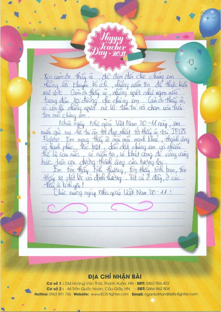 MS60 - Bài dự thi của bạn Bùi Phương Thúy - Học viên lớp F84