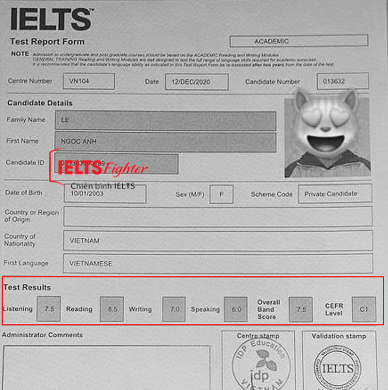 Thảo Anh 7.5 IELTS
