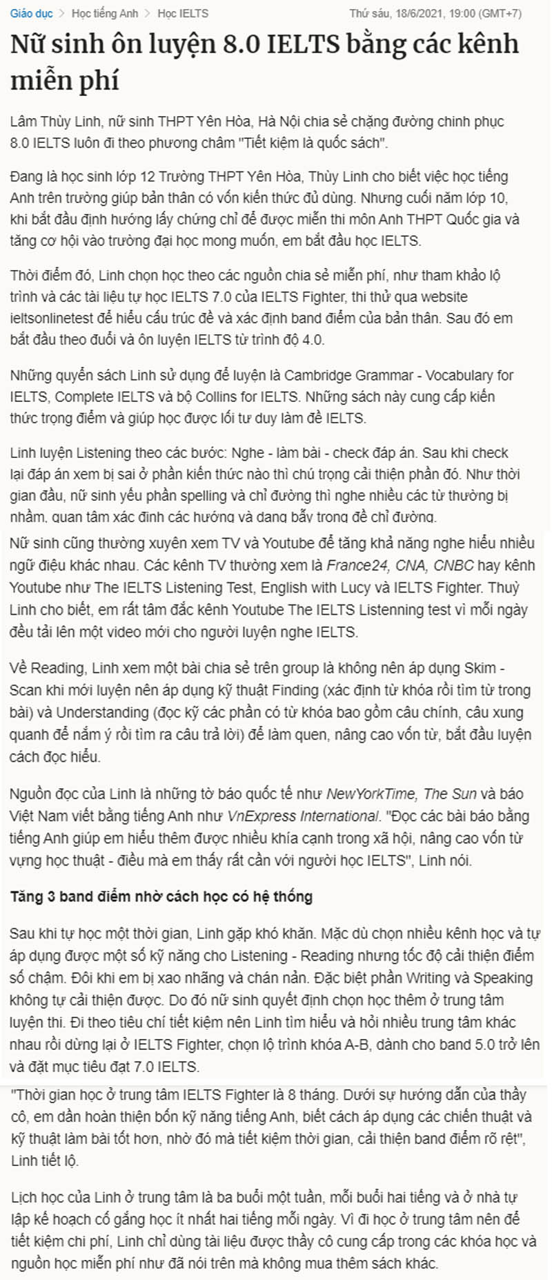 Cách học 8.0 IELTS của bộ đôi cao thủ Thùy Linh - Đức Hoài trên báo VnExpress 3