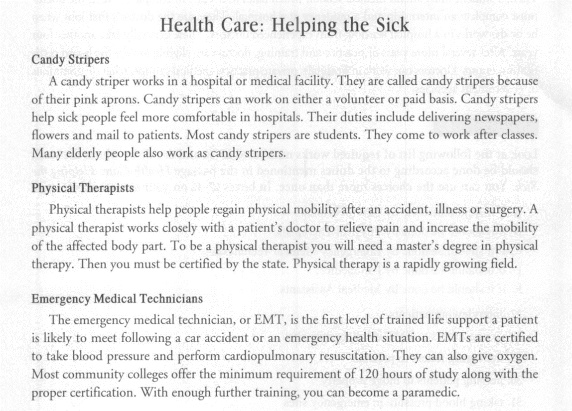 ielts reading topic health