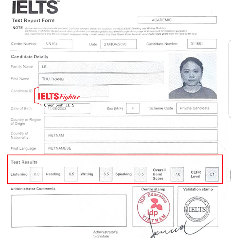Học IELTS hiệu quả đạt 7.0 IELTS từ học vi&ecirc;n IELTS Fighter Nguyễn Ho&agrave;ng 8