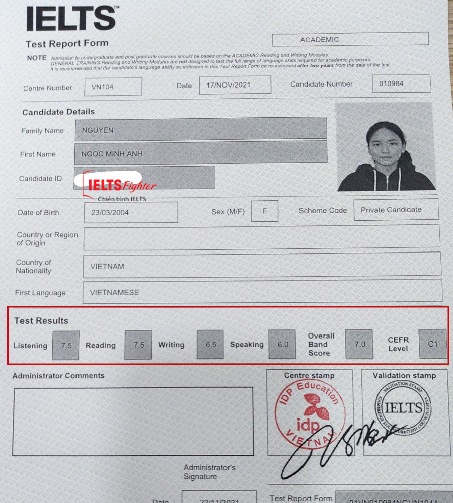 minh anh 7.0 ielts 