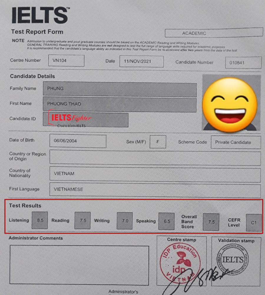 phương thảo 7.0 ielts 