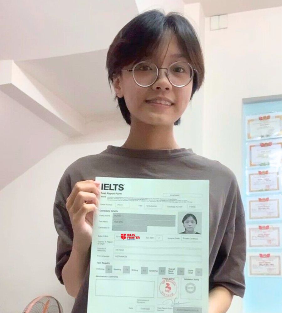 học vi&ecirc;n IF B&agrave; Hom "c&aacute;n đ&iacute;ch" 7.0 IELTS sau kho&aacute; học online