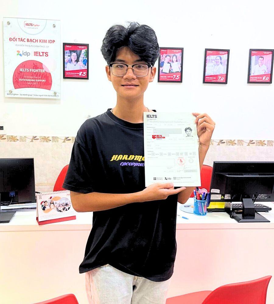 học vi&ecirc;n IF B&agrave; Hom xuất sắc đạt 7.0 IELTS