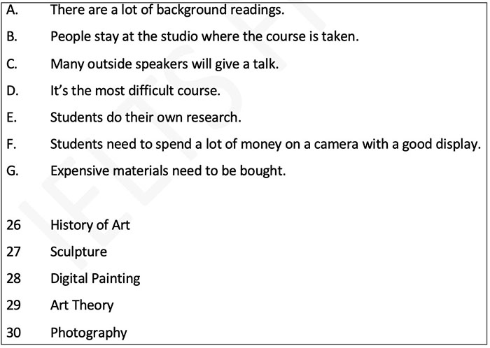 dạng b&agrave;i MATCHING / CLASSIFYING  ielts listening ảnh 3