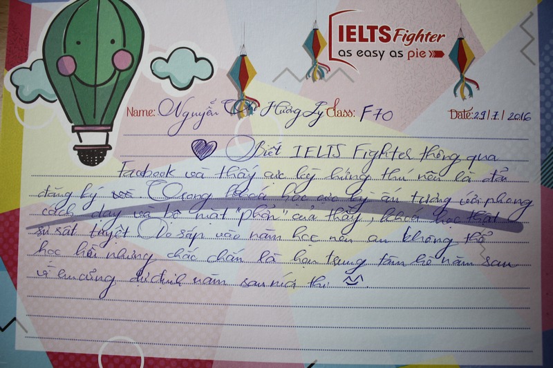 Bạn Huonw Ly chia sẻ cảm nhận khi học lớp Foundation F70