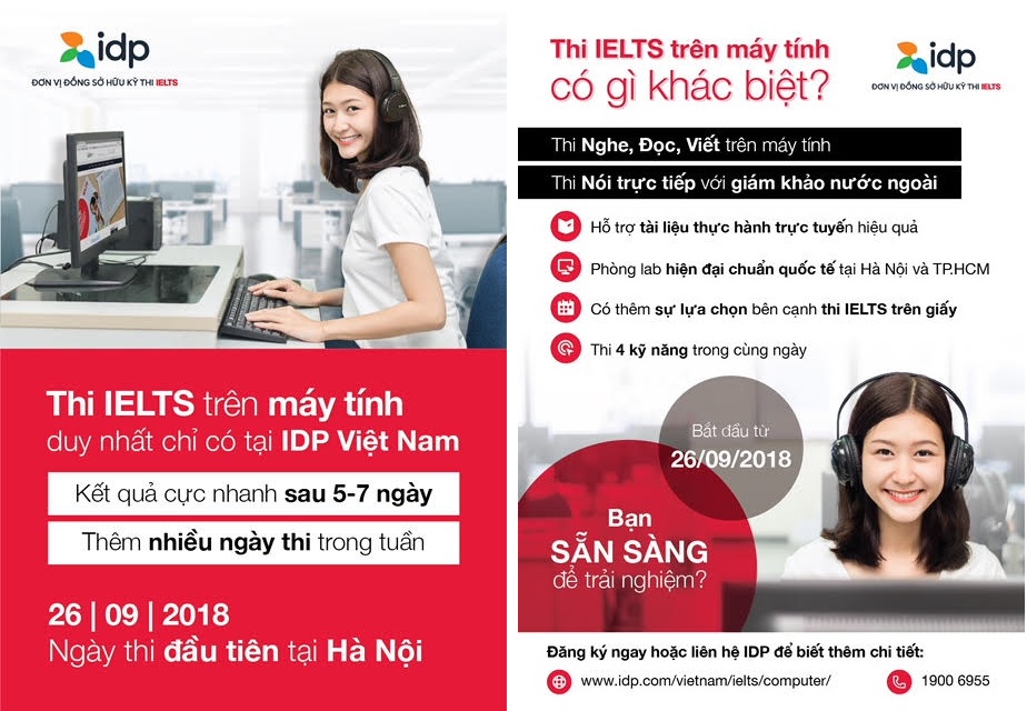 Thi IELTS tr&ecirc;n m&aacute;y t&iacute;nh tại IDP