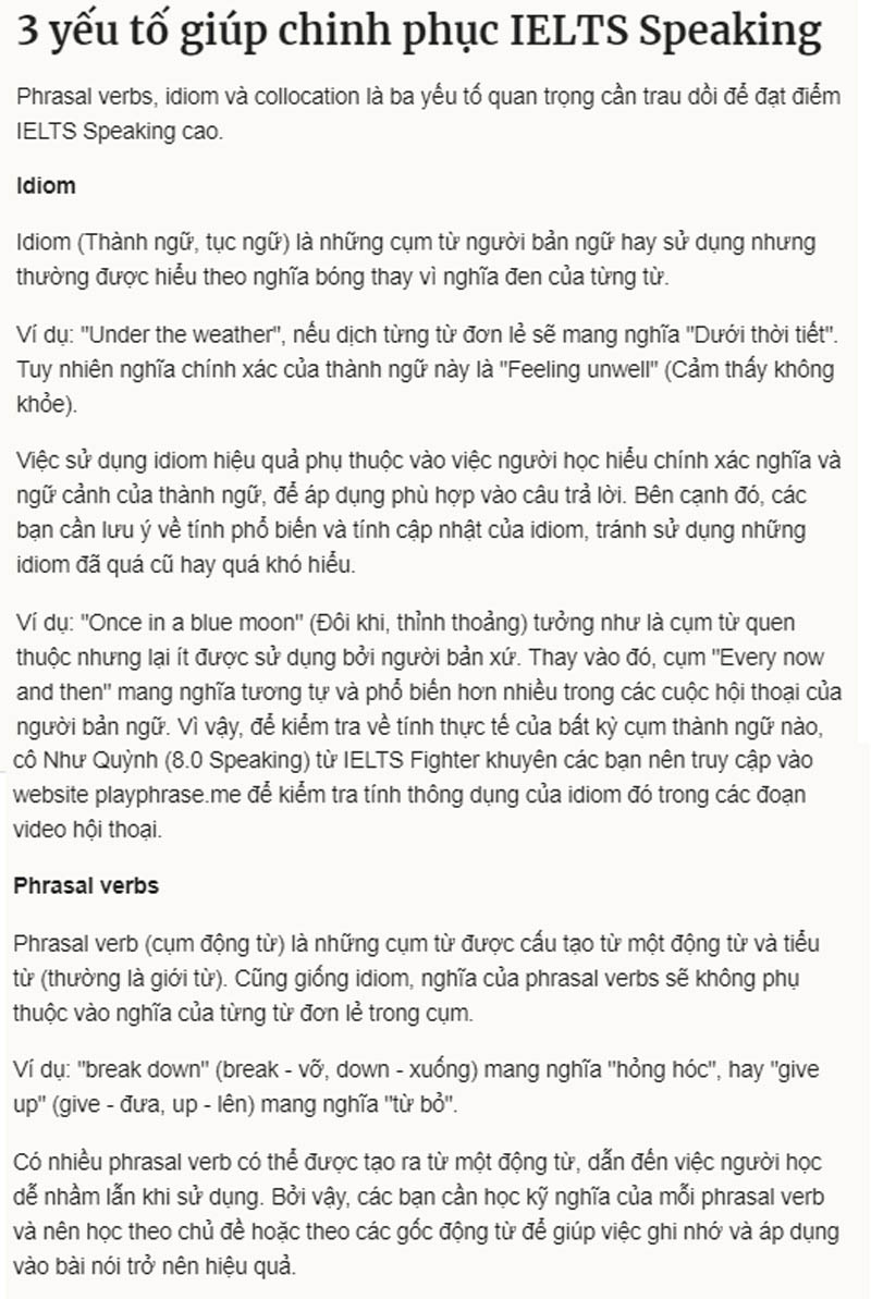 Nâng cao Lexical resource để nâng điểm IELTS Speaking 2