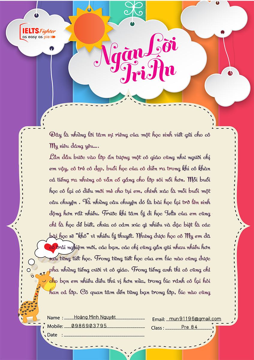 MS21 - Bài dự thi Hoàng Minh Nguyệt - Học viên lớp Pre 84 