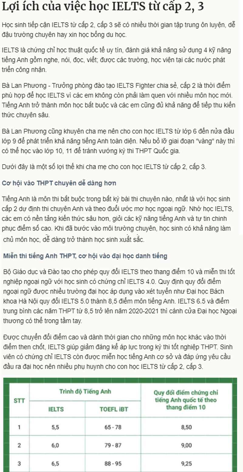Lợi thế học IELTS từ cấp 2, cấp 3 l&agrave; g&igrave; - 1