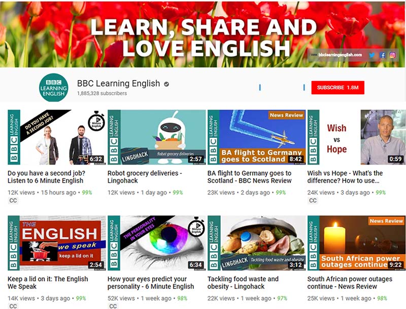 9 k&ecirc;nh youtube học IELTS hay - BBC Learning English