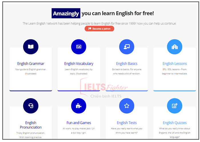 12 website tự học tiếng Anh online miễn ph&iacute; 7