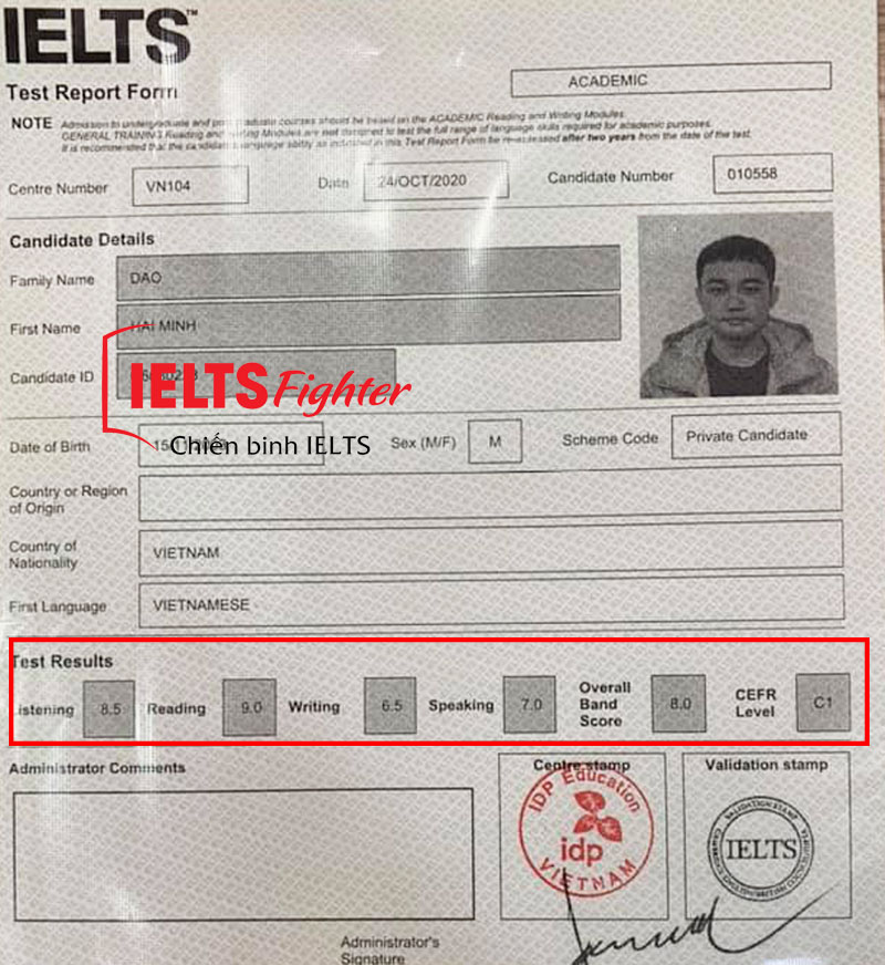Học IELTS 1 kèm 1 và 8.0 IELTS sau 1 tháng - 1