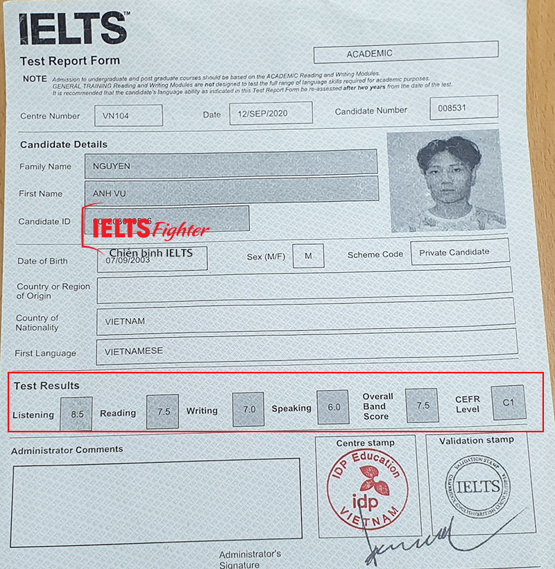 Bằng IELTS 7.5 miễn thi đại học - 2
