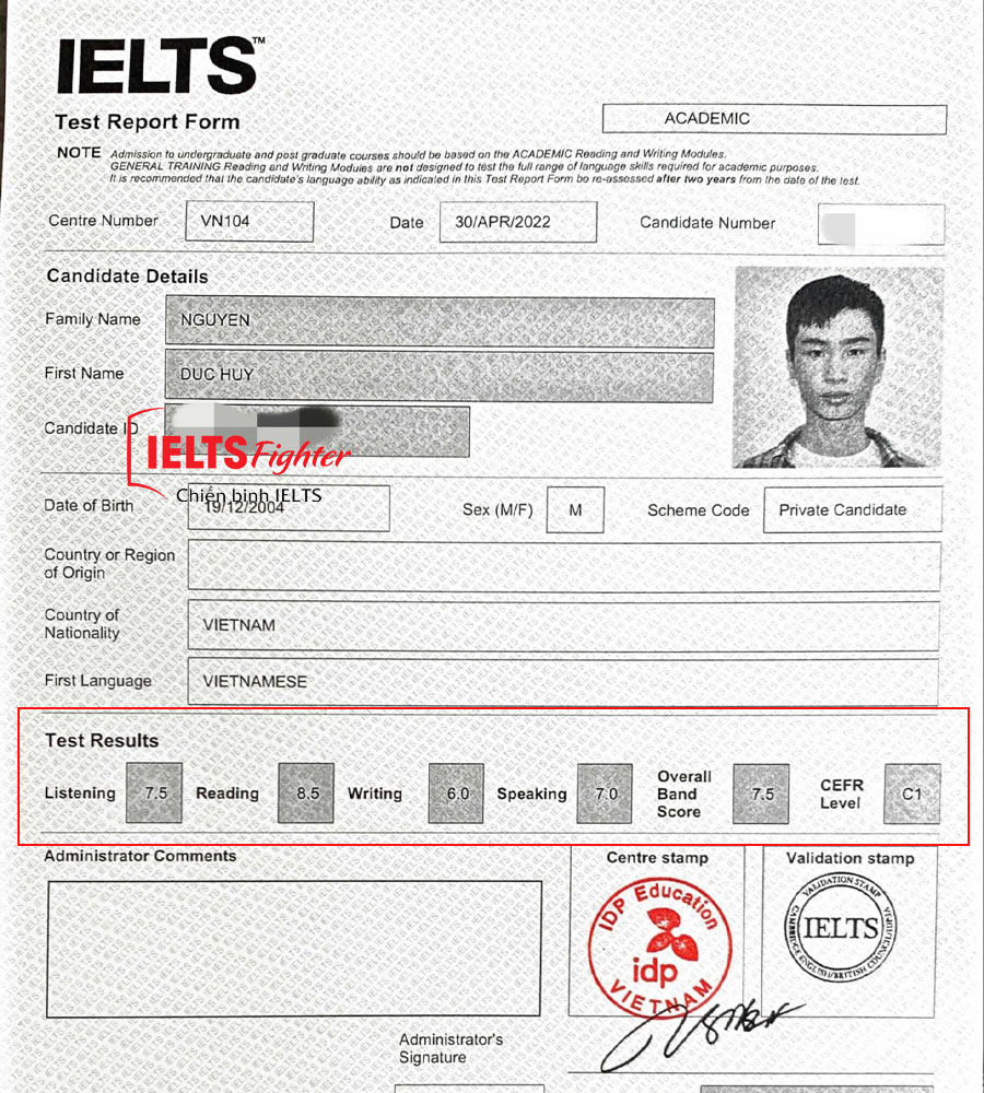 huy 7.5 ielts