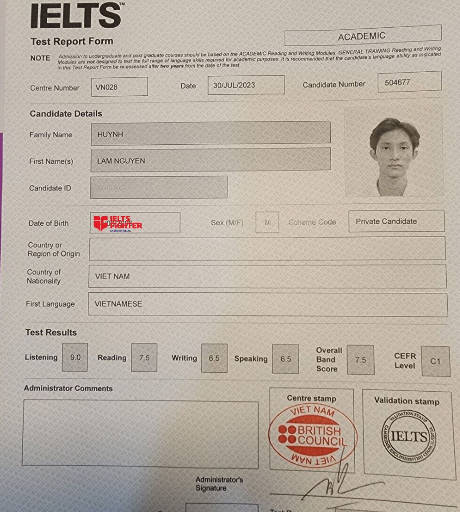 Th&agrave;nh t&iacute;ch ấn tượng của học vi&ecirc;n L&acirc;m Nguy&ecirc;n cơ sở IF NTMK