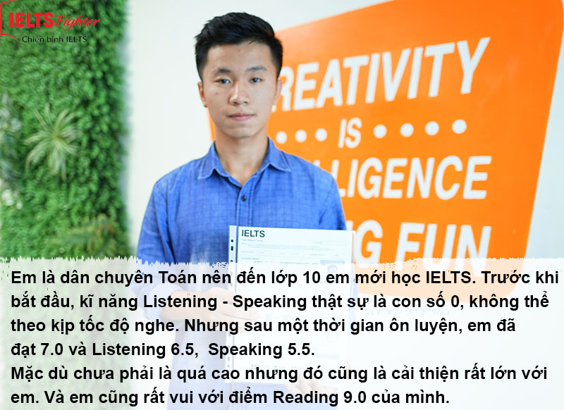 Bí kíp đạt 9.0 IELTS Reading của bạn chuyên Toán 1