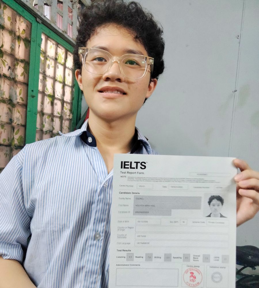 Học vi&ecirc;n IELTS Fighter Minh H&agrave;o v&agrave; th&agrave;nh t&iacute;ch 7.5 overall