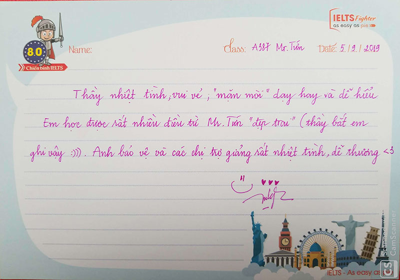 Cảm nhận học viên A387 - IELTS Fighter