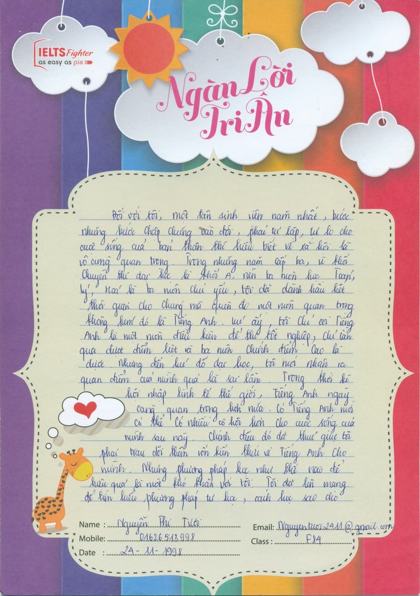 MS47 - Bài dự thi của bạn Nguyễn Thị Tươi - Học viên lớp F84