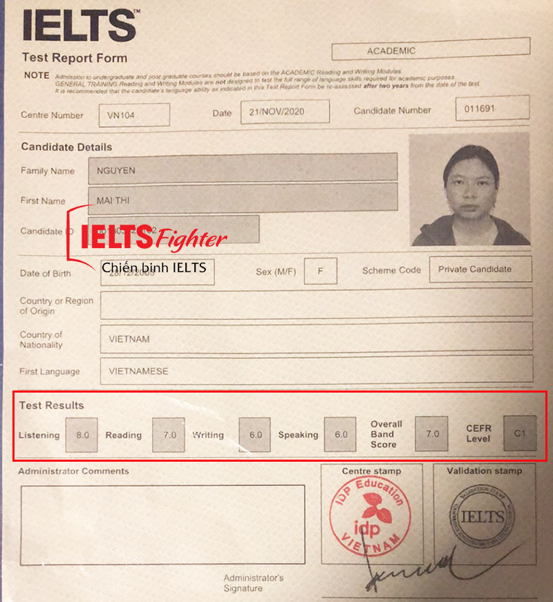 Học viên điểm cao IELTS  Fighter 4