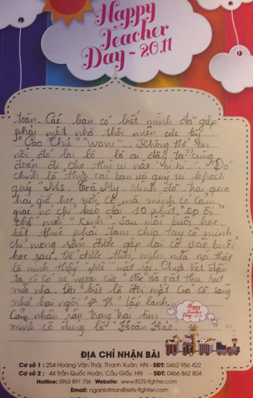 MS26 - Bài dự thi bạn Hoàng Thanh Vân - Học viên lớp Pre 84