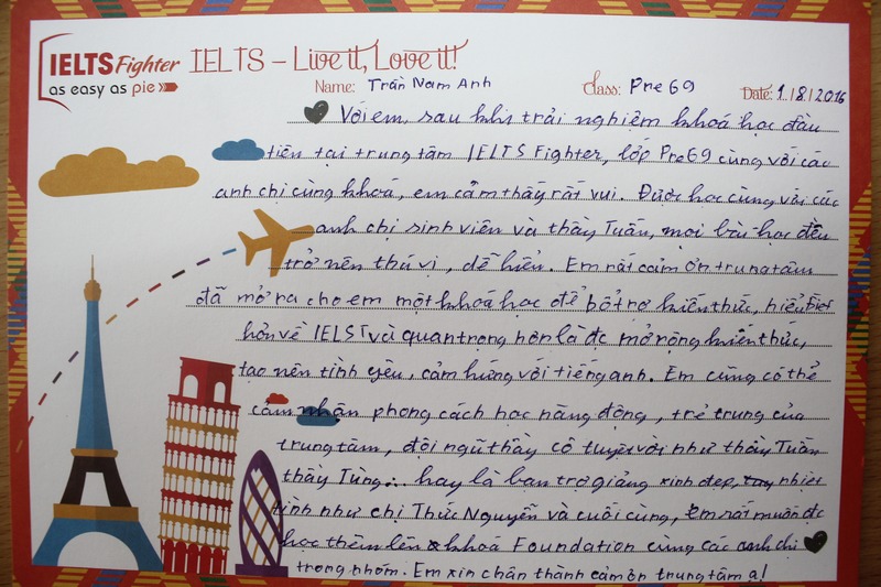 Nam Anh Chia sẻ cảm nhận về lớp Pre IELTS - Pre 69 