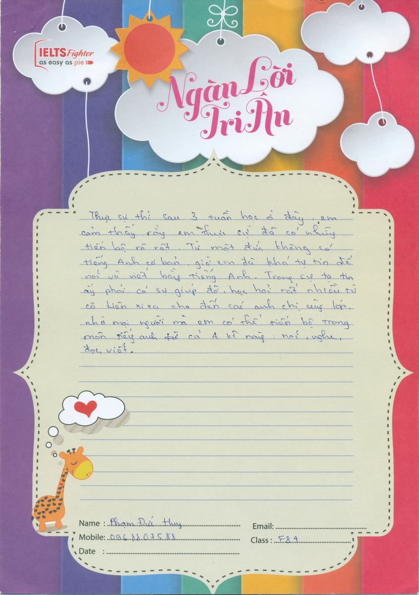 MS44 - Bài dự thi của bạn Phạm Đức Huy - Học viên lớp F84