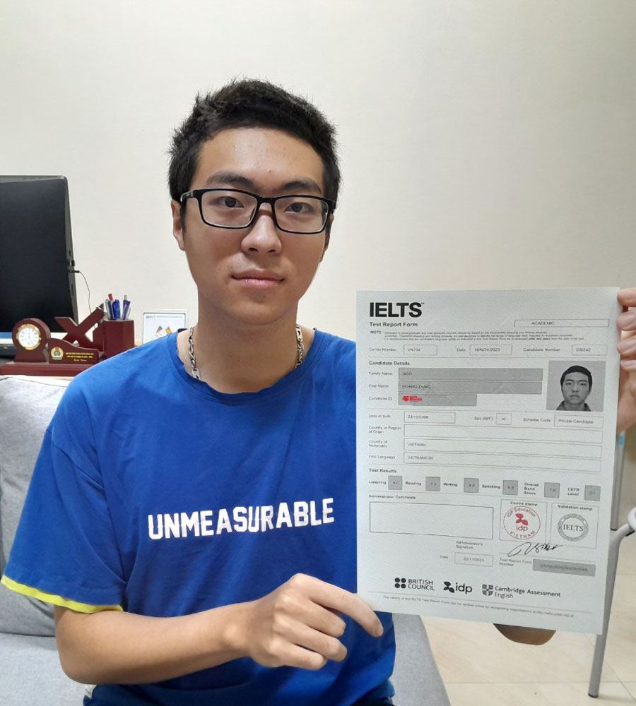 Ho&agrave;ng Dũng 7.0 IELTS