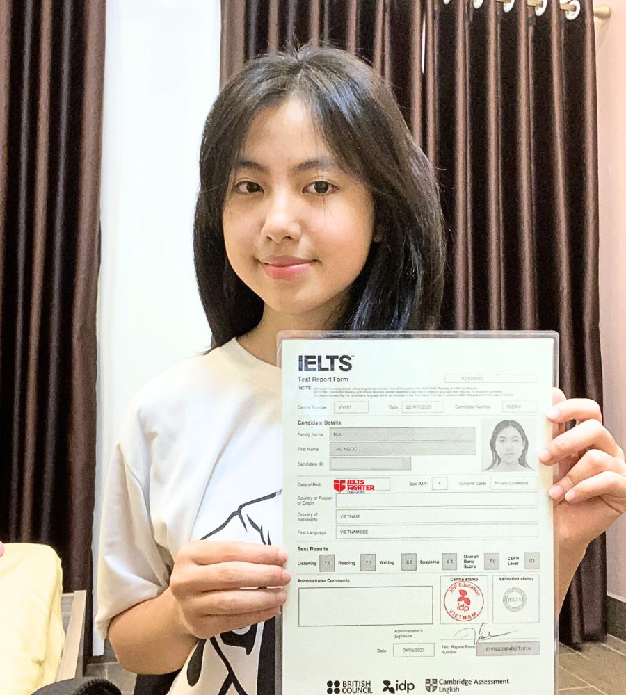 Thu Ngọc v&agrave; th&agrave;nh t&iacute;ch 7.0 Overall