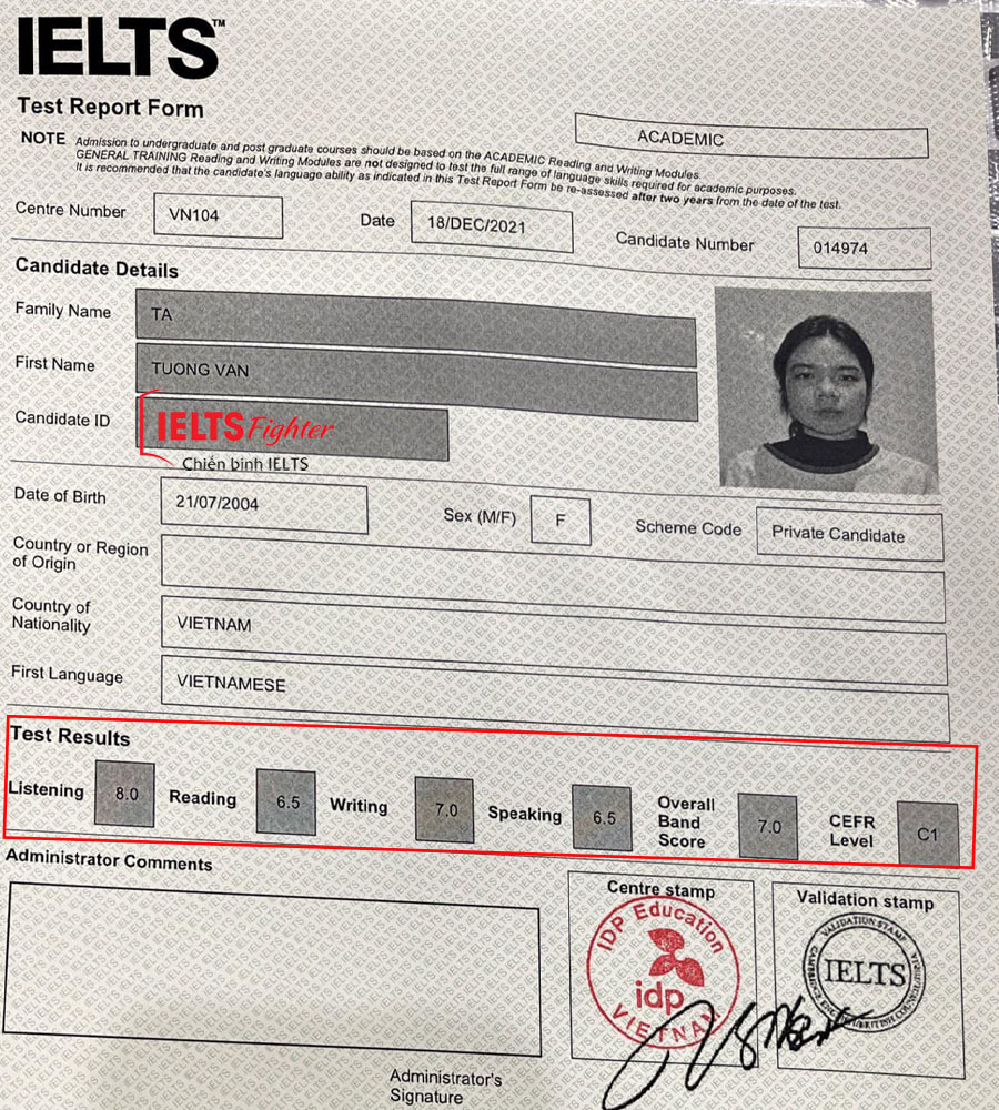 tường v&acirc;n 7.0 ielts