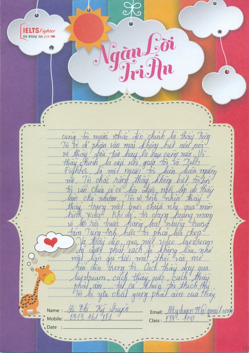 MS48 - Bài dự thi của bạn Lê Thị Kỳ Duyên - Học viên lớp F84