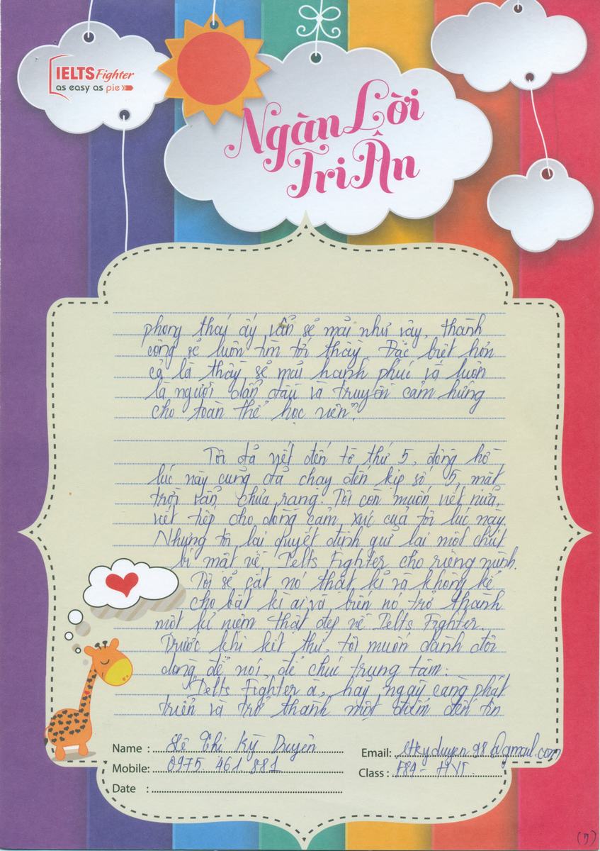 MS48 - Bài dự thi của bạn Lê Thị Kỳ Duyên - Học viên lớp F84