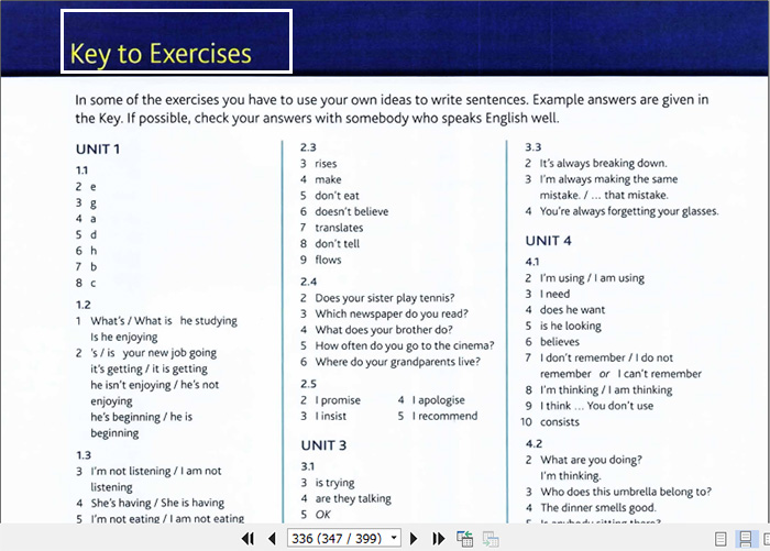 Đ&aacute;p &aacute;n b&agrave;i học trong s&aacute;ch english grammar in use 