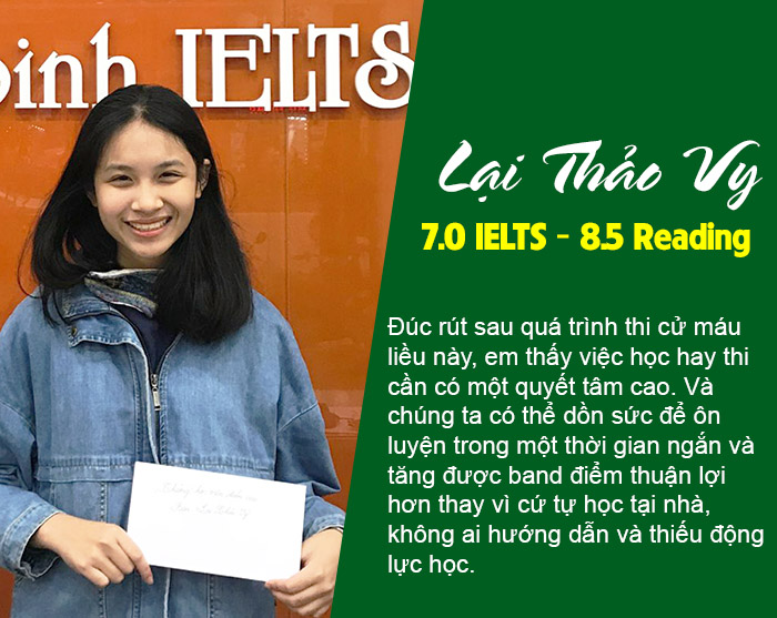 học viên Lại Thảo Vy 7.0 IELTS
