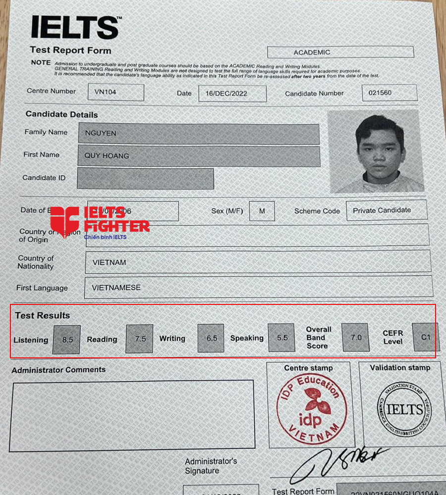 tiến minh 7.0 ielts