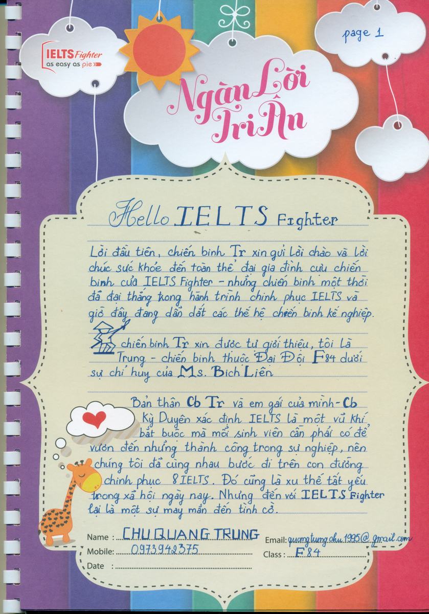 MS49 - Bài dự thi của bạn Chu Quang Trung - Học viên lớp F84 